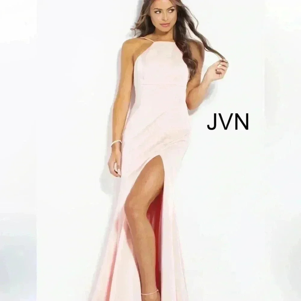 JOVANI JVN 55641 size 4 color blush with high slit